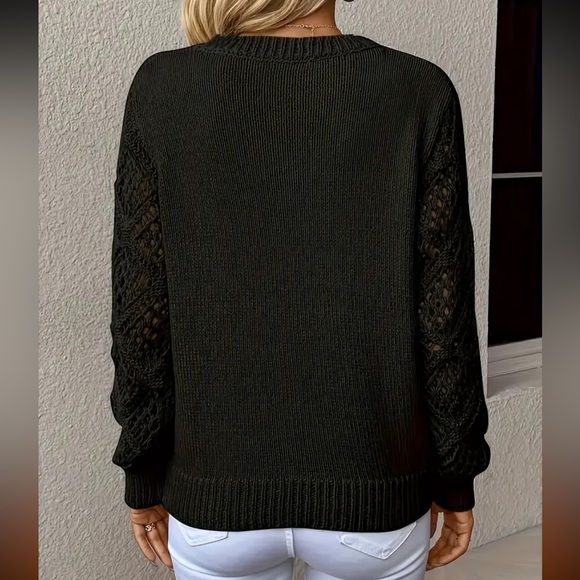 Black V-Neck Sweater - Picture 2 of 7